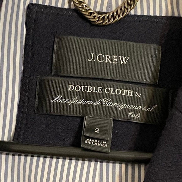 J. Crew Double Breasted Coat Navy Wool Double Cloth Coat size 2 - Picture 2 of 10